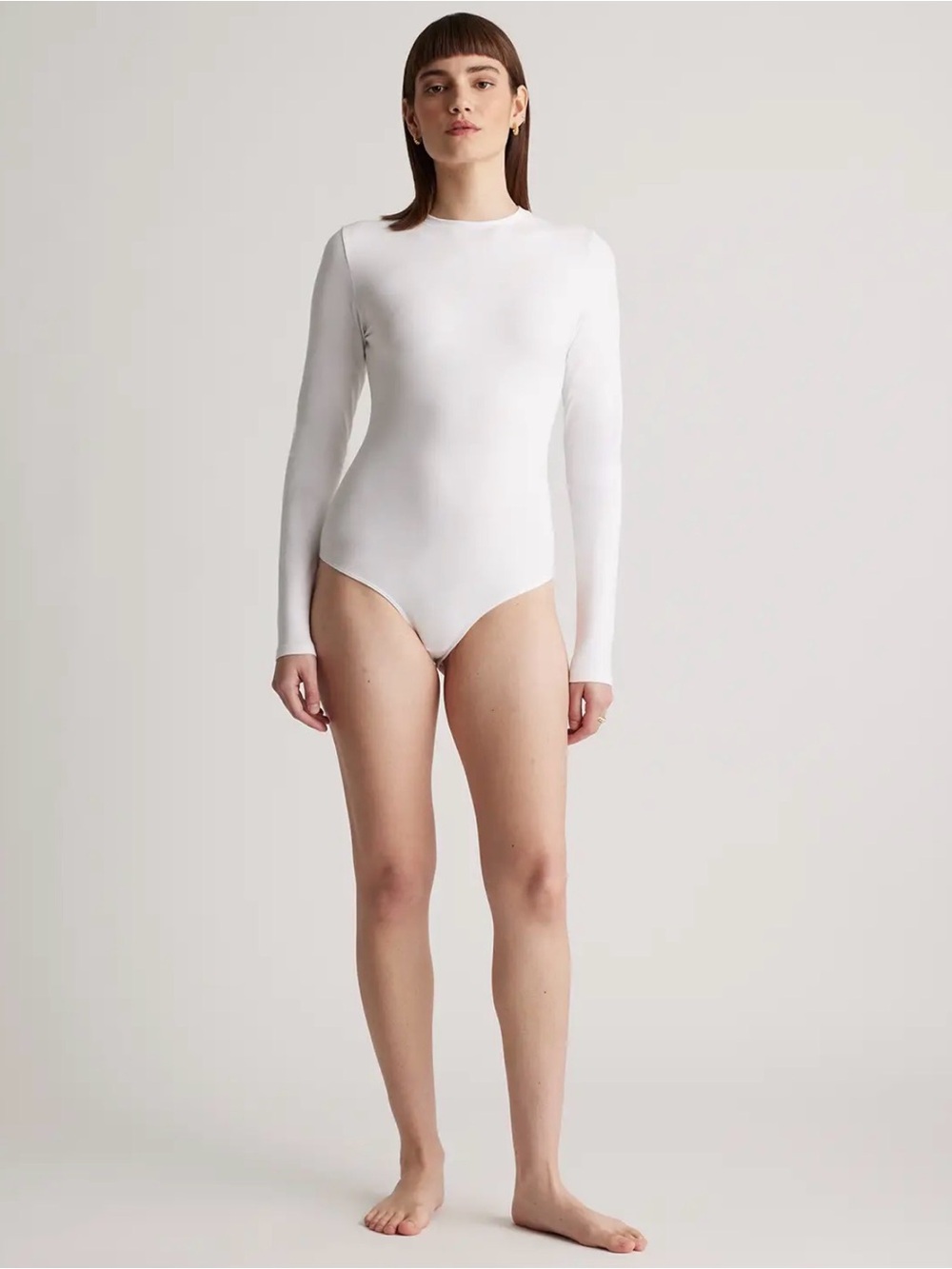 Quince Stretch Cotton Jersey Long Sleeve Bodysuit Size S